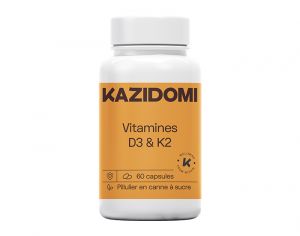 KAZIDOMI Vitamine D3 & K2 - 60 Capsules
