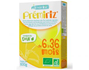 PREMIRIZ Denrée Alimentaire à base de Protéines de Riz - De 6 à 36 mois - 600 g