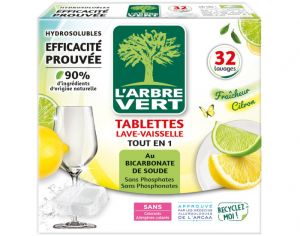 L'ARBRE VERT Tablettes Tout en 1 Citron - 584 gr - 32 Doses