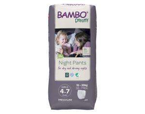 BAMBO NATURE Bambo Dreamy - Fille - 4-7 ans - 15-35 kg  Pack x6 - 60 couches de nuit