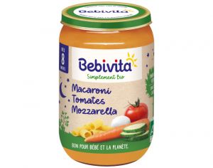 BEBIVITA Petit Pot Macaroni Tomates Mozzarella - Ds 8 mois - 220g