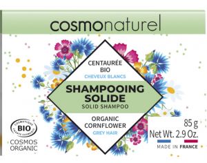 COSMO NATUREL Shampooing Solide Cheveux Blancs à la Centaurée - 85 g