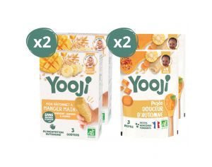 YOOJI Btonnet  Manger-main Mangue Banane et Pure de Douceur Automne - Lot de 4 - Ds 9 mois