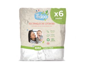 TIDOO Rectangles de coton Bio 6x180