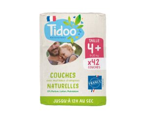 TIDOO Couches cologiques Pack Economique Nature  T4+ / 9-20 kg / 42 couches