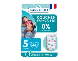 CARRYBOO Couches cologiques Non Irritantes T5 / 12-25 kg / 40 couches