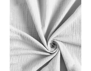 CRAFT LOOM Coupon de Tissu en Double Gaze de Coton - Tailles Sur-mesure - Gris Clair