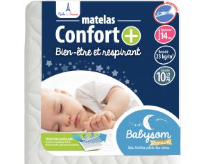 BABYSOM Matelas Bb Confort+ - Rversible et Dhoussable - 14 cm  60x120