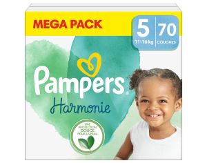 PAMPERS 70 Couches Harmonie - Taille 5 - 11  16kg