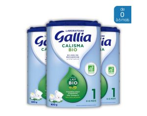 GALLIA 3 Botes de Lait en Poudre - Calisma 1 Bio (3 x 800 g) - De 0  6 Mois