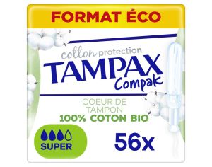 TAMPAX 57 Tampons Cotton Protection Compak - Super Format