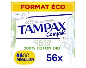 TAMPAX 56 Tampons Cotton Protection Compak - Format Eco