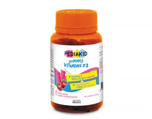 PEDIAKID Gommes Vitamine D3 - Arôme Fraise - Dès 3 ans