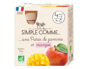 SIMPLE COMME Compote Pomme Mangue - Ds 4 mois- 4x85g