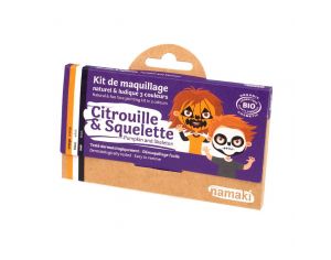 NAMAKI Kit de Maquillage 3 Couleurs - Citrouille et Squelette