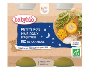 BABYBIO Petits Pots Bonne Nuit - 2x200g - Dès 6 mois