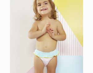 KI ET LA Culotte de Bain Anti-UV UPF 50+ Annette - Stripe Pink Taille 2 - 12 mois