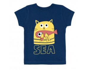 LA QUEUE DU CHAT T-Shirt Bébé Bleu Marine - Sea 3 mois