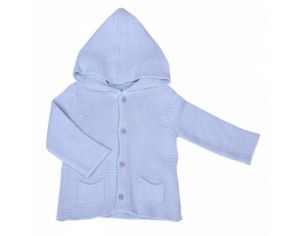 SEVIRA KIDS Cardigan bébé en tricot - maille de coton biologique Bleu 12-18M - 80CM