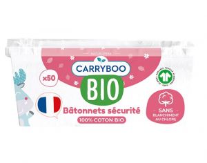 CARRYBOO Bâtonnets Sécurité Bébé en Coton Bio - 50 Unités