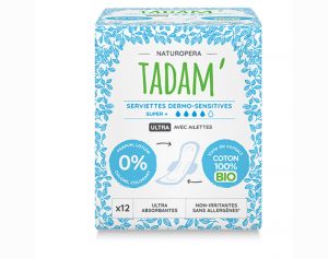 TADAM Serviettes Dermo-Sensitives Ultra Super + - Boite de 12