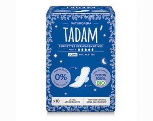 TADAM Serviettes Dermo-Sensitives Ultra Nuit + - Boite de 10