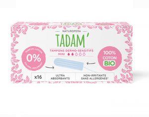 TADAM Tampons Dermo-Sensitifs - Boite de 16 Mini