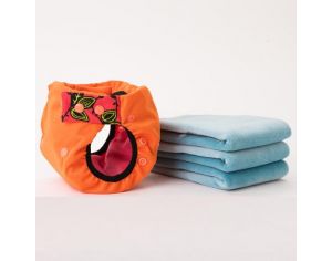 APIAFRIQUE Pack Découverte - Couches Lavables TE2 - Taille 3 : 7/18kg Orange