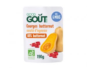 GOOD GOUT Petit Plat pour Bébé 190 g - Courges Butternut-Sauté d'Agneau - Dès 6 mois