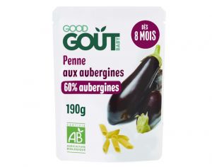 GOOD GOUT Petit Plat pour Bébé 190 g - Pennes aux Aubergines - Dès 8 mois