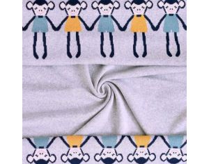 SEVIRA KIDS Couverture Bébé Légère en tricot - Coton Biologique - 80x100cm - Singe