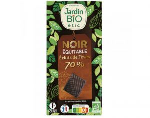 JARDIN BIO Chocolat Noir Eclats de Fèves 70% Cacao - 100g