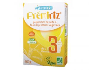 PREMIRIZ 3 Préparation de Suite à Base de Protéines Végétales - de 12 à 36 mois - 600 g