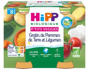 HIPP Ptits Veggies - 2 x 190 g Gratin de Pommes de terre et Légumes