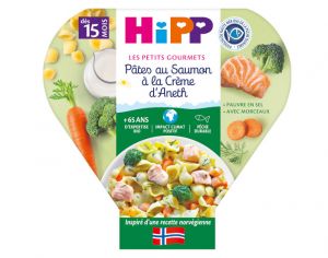 HIPP Assiette - Les Petits Gourmets - 250 g - Ds 15 mois Ptes au Saumon  la Crme d'Aneth 