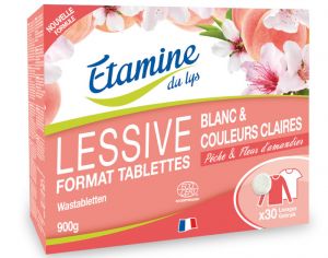 ETAMINE DU LYS Lessive Tablettes Pêche et Fleurs d'Amandier - 30 unités - 900 g