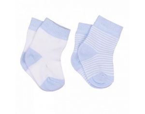 SEVIRA KIDS Lot de 2 paires - Chaussettes Bébé en Coton Biologique - Dreams Bleu
