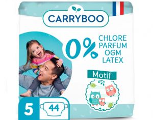 CARRYBOO Pack économique - Couches Ecologiques French, Clean & Chou T5 / 12-25 kg / 44 couches
