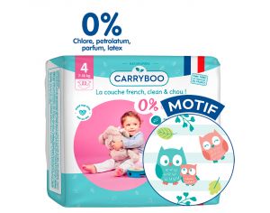 CARRYBOO Pack X6 - Couches Ecologiques French, Clean & Chou T4 / 7-18Kg / 6X23 couches