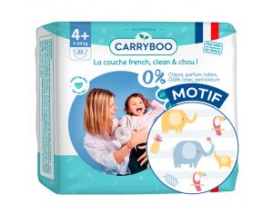 CARRYBOO Couches Ecologiques French, Clean & Chou T4+ / 9-20 Kg / 22 couches